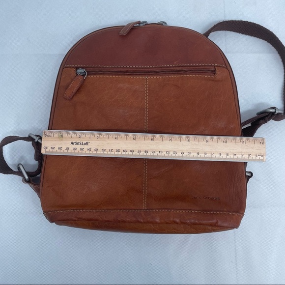 Jack Georges Voyager Collection Brown (Honey) Leather Small Backpack Bag #7133 - Picture 11 of 14